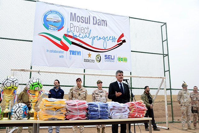 Trevi restores the soccer field in Mosul Trevi spa