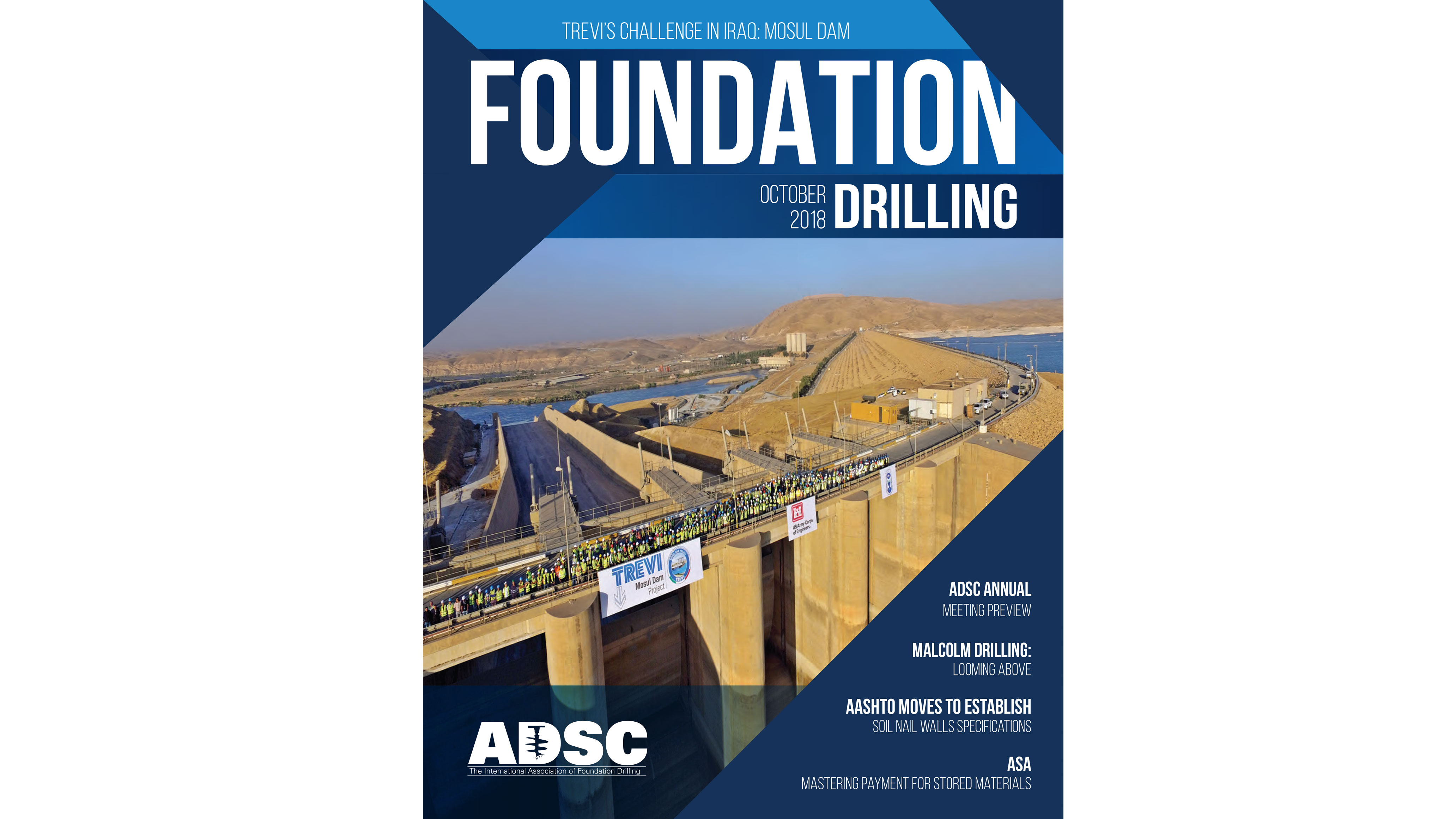The Mosul jobsite on the cover of ADSC Foundation Drilling Trevi spa